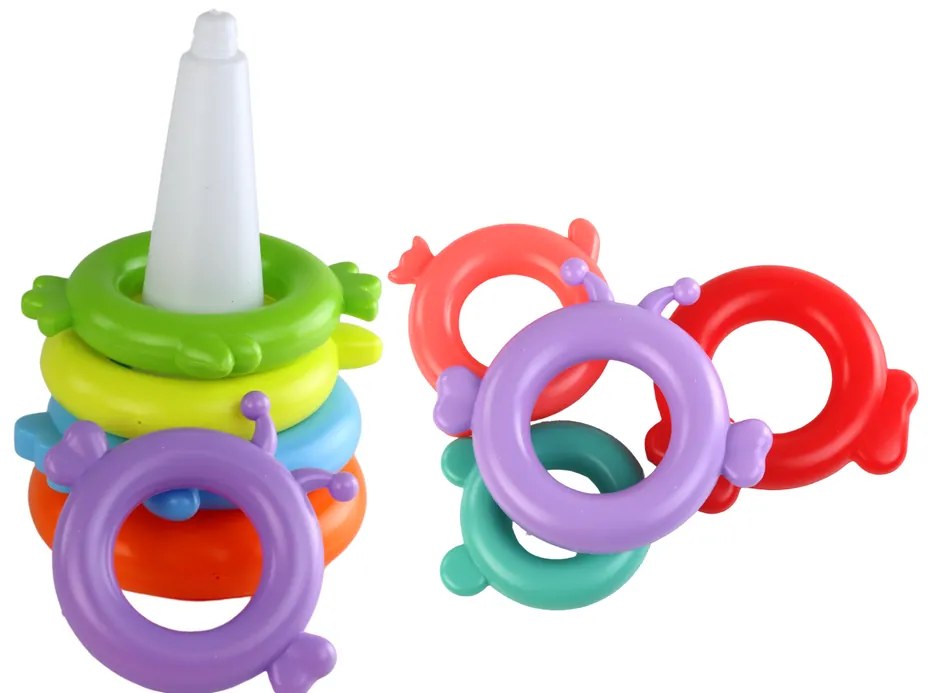 Lean Toys Detská pyramída Jednorožec – 8 kruhov