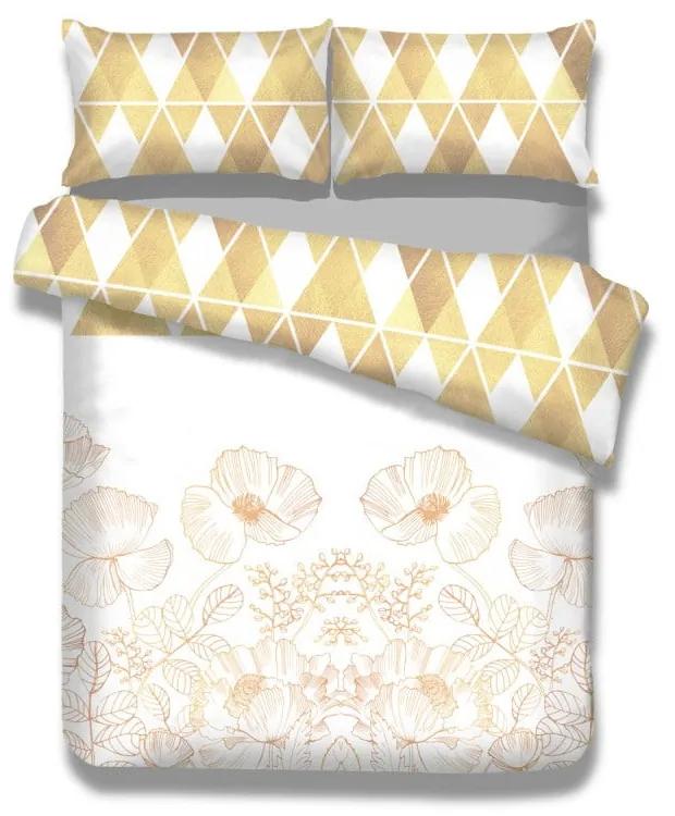 Flanelové obliečky na jednolôžko AmeliaHome Golden Poppy, 135 x 200 cm