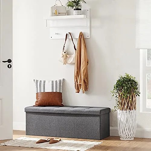 Taburetka s úložným priestorom, 38x110x38cm, sivá