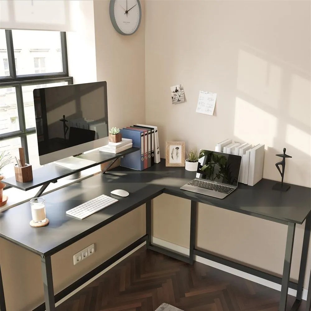 Počítačový stôl v tvare L VASAGLE LWD56BK