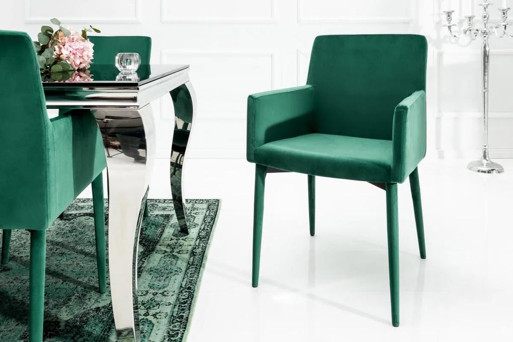 Dizajnová stolička s podrúčkami Neapol, zelená