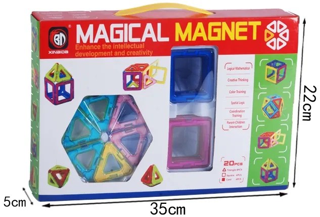 KIK KX9680 Magnetická stavebnica Magical Magnet - 40 dielov