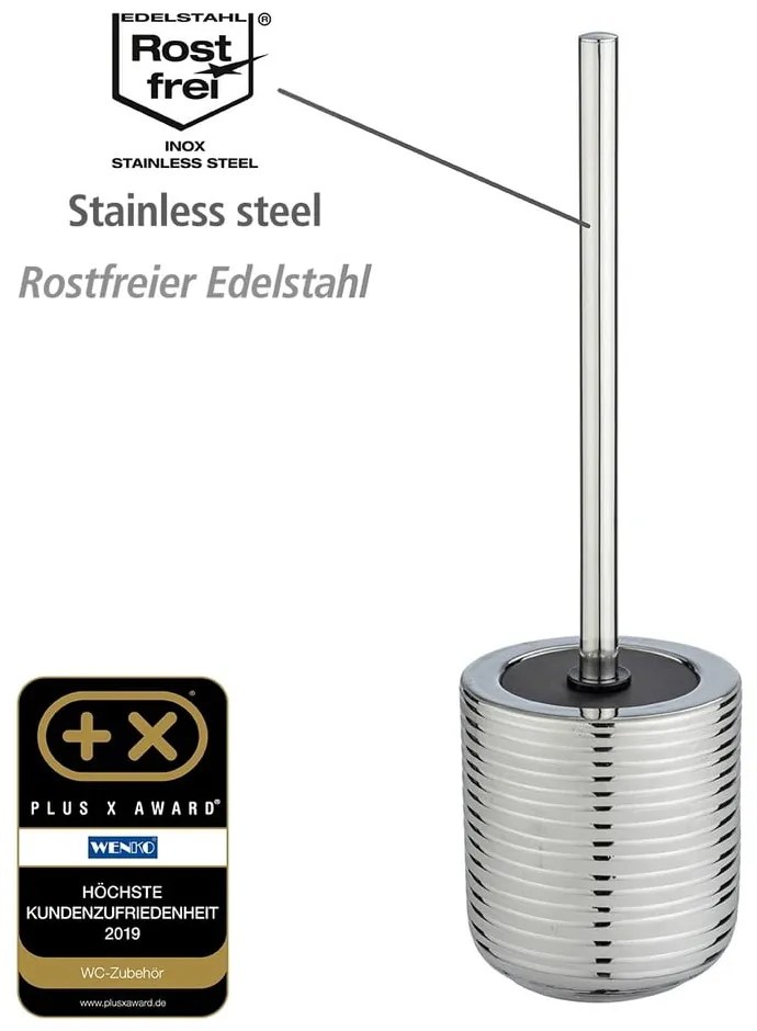 Keramická WC kefa v striebornej farbe Vilalba - Wenko