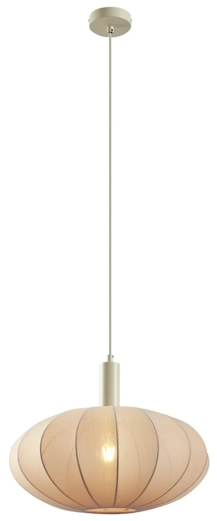 Japandi závesná lampa béžová s látkovým tienidlom - Bida
