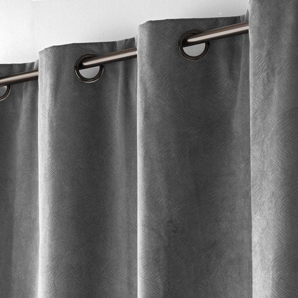 Antracitový zamatový záves 140x260 cm Olympe – douceur d'intérieur