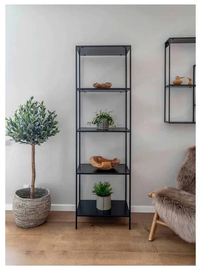 Čierna knižnica House Nordic Vita Shelf, 51 x 170 m