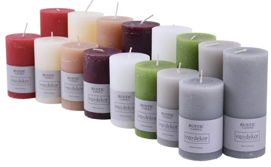 Púdrovoružová sviečka Rustic candles by Ego dekor Rust, doba horenia 58 h