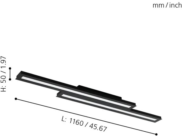Eglo 31715 - LED RGBW Stmievateľné stropné svietidlo SALITERAS-Z 20,4W/230V čierna