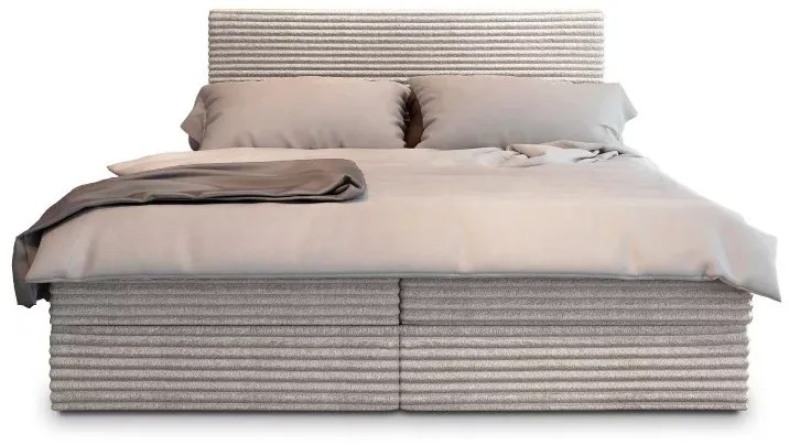 Čalúnená posteľ boxspring ISPIRA 140x200 cm krémová Matrac: Matrac Bonell pružinový