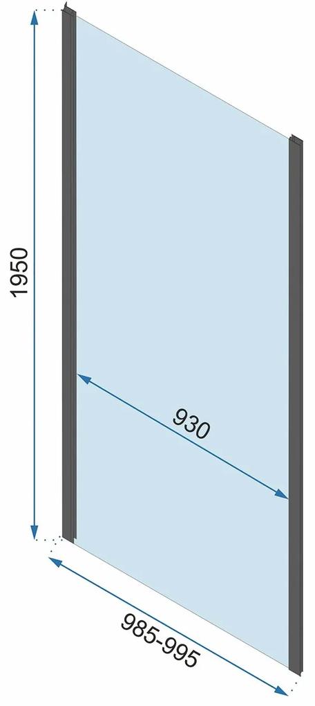 Rea Rapid Swing, 3-stenová sprchová kabína 90 (dvere) x 80(stena) x 80(stena) x 195 cm, 6mm číre sklo, chrómový profil, KPL-09118