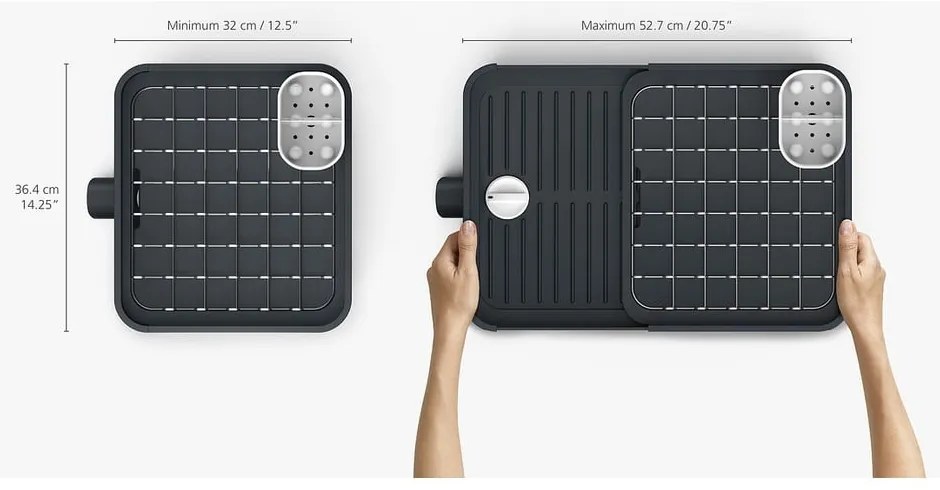 Sivý nastaviteľný odkvapávač Joseph Joseph Extend