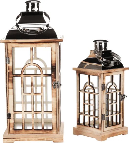 Set dvoch lampášov hnedý JL346 (2 ks)