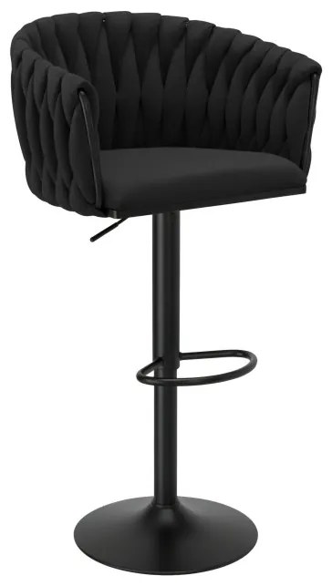 Barová stolička COFTON zamatová, čierna