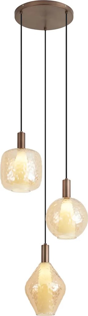 Dizajnová závesná lampa tmavobronzová 3-svetelná - Ard