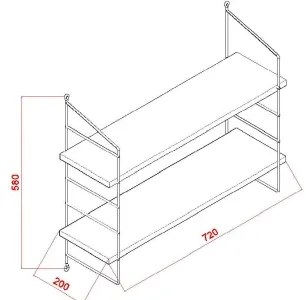 Nástenná polica ARMONI 58x72 cm béžová/hnedá