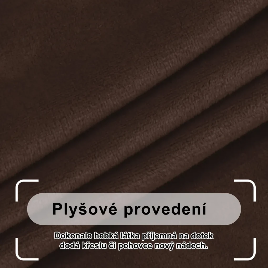 Strečový elastický plyšový poťah na trojmiestnu rohovú pohovku BestBerg / ľavý / čokoládový