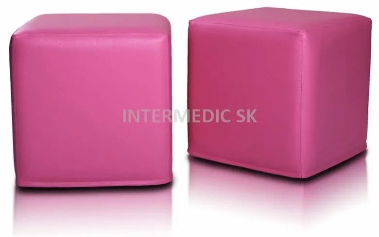 INTERMEDIC SK - Taburetka BLOCK 40x40 cm z ekokože | multifunkčný vak, podnožka, kocka Farba: E13 - Hnedá tmavá (Ekokoža)