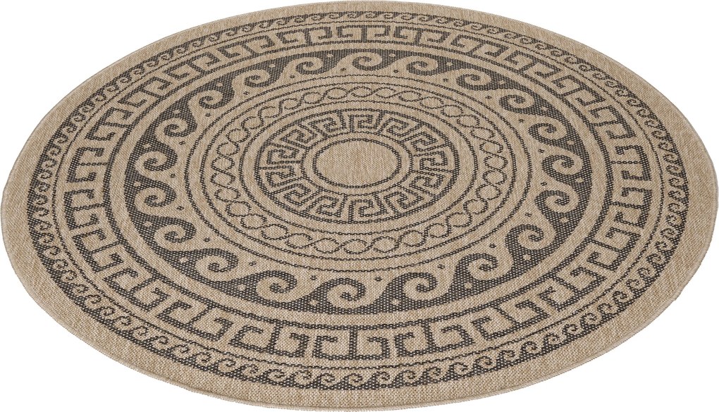 Kusový koberec Comilla 887 Black kruh, 120x120 (priemer) kruh, hnedá, chodba / predsieň, Ayyildiz