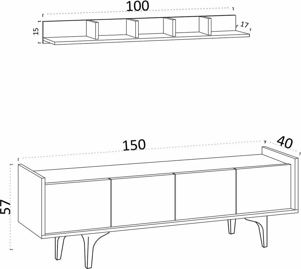 Televízny stolík Cursa Sapphire Oak