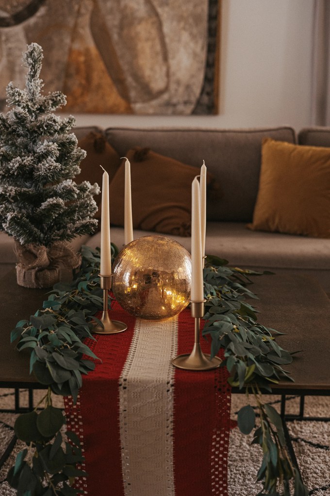 Vianočná stolová lampa zlatá 20 cm vrátane LED - Lua