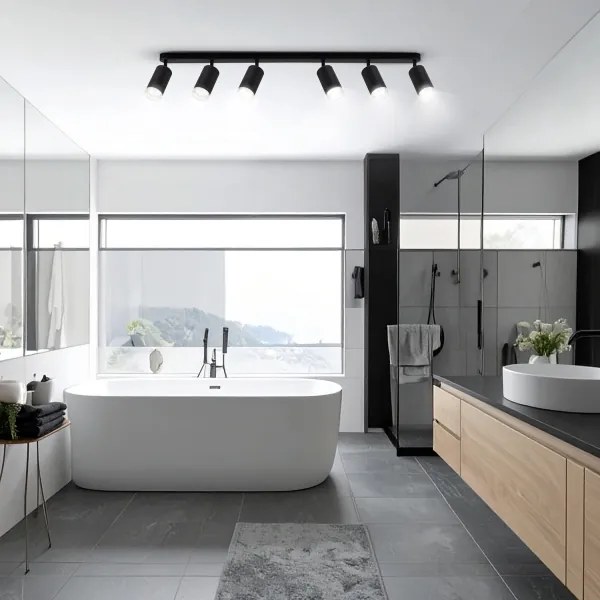 Brilagi - Kúpeľňové bodové svietidlo SELE 6xGU10/30W/230V IP44 čierna