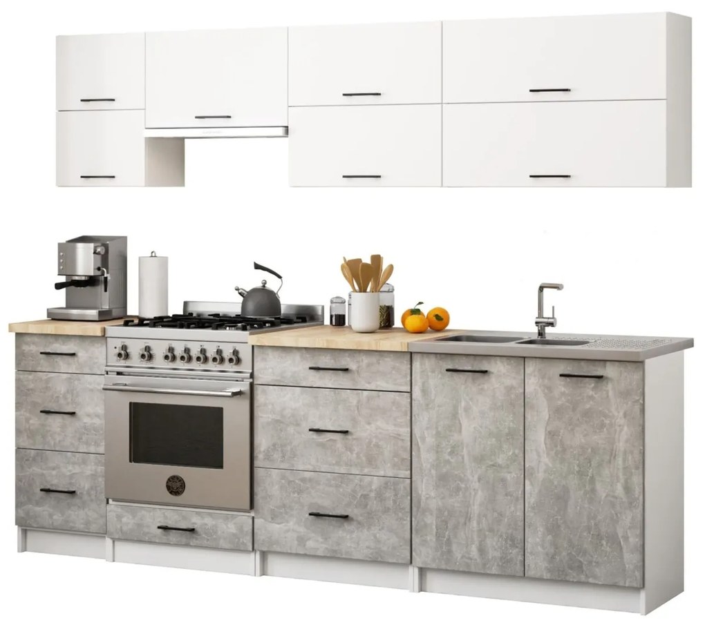 Kuchynská skrinka Olivie pod rúru S 60 cm biela/betón