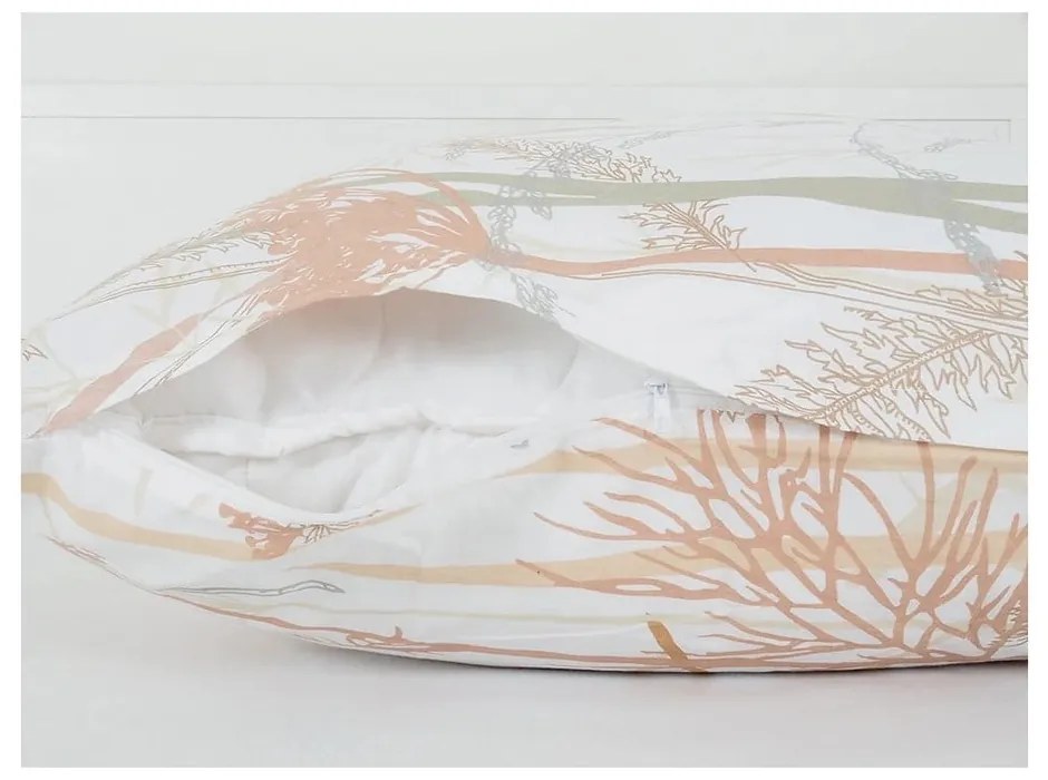 Biele/v terakotovej farbe krepové obliečky na jednolôžko 140x200 cm Caraway – B.E.S.