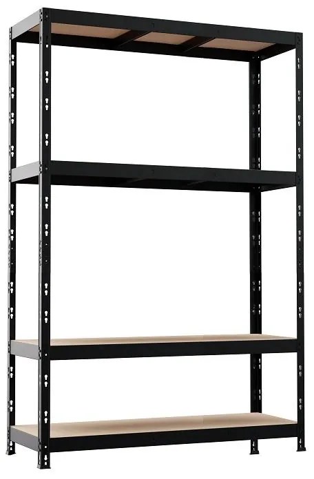Kovový Regál NERO II 180x120x45 4 polic/300kg Čierny