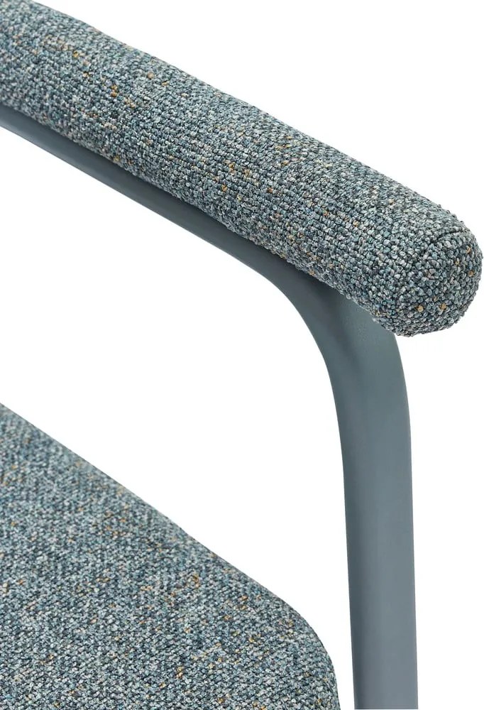 Sivé čalúnené jedálenské kreslá v súprave s podrúčkami 2 ks Ecto – Hübsch