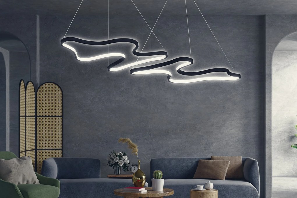 Stropní LED svítidlo DUPLE ARTISAN černé/studená bílá