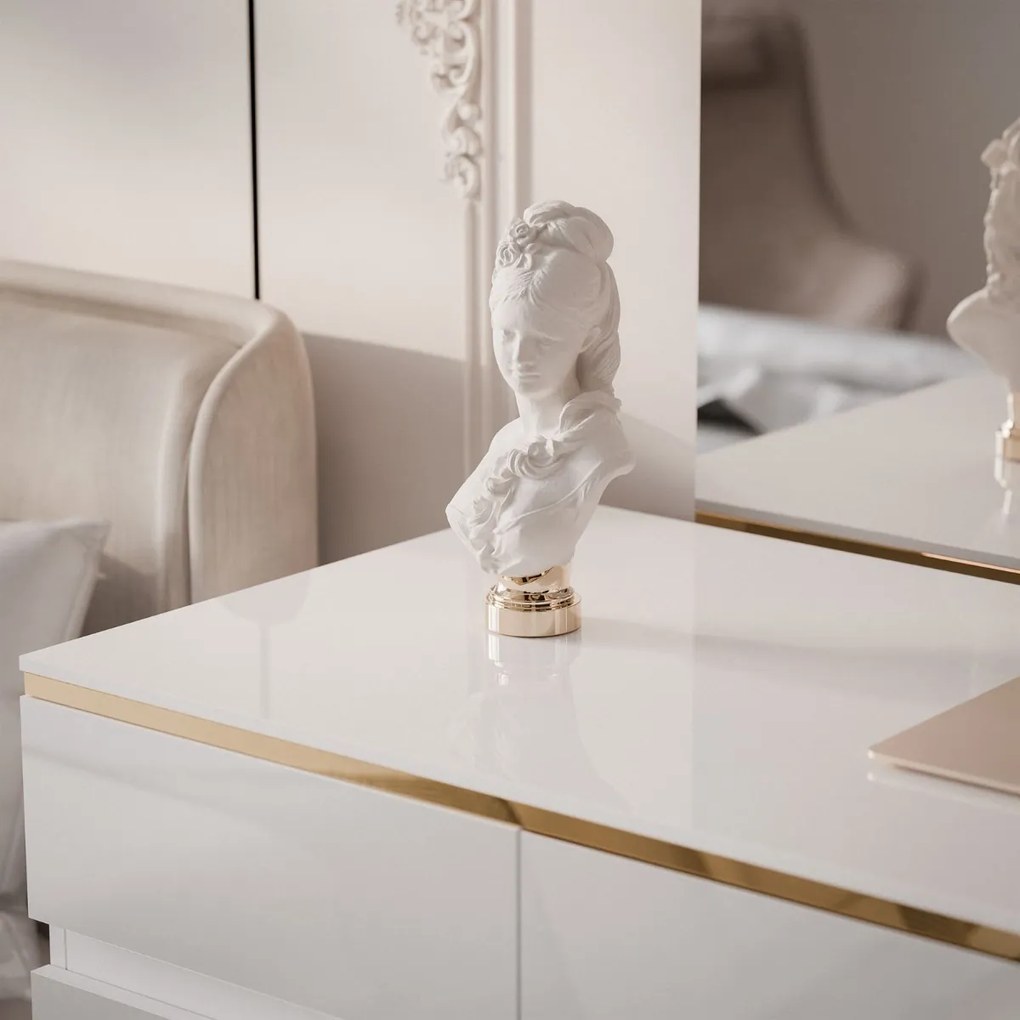 PISACÍ STÔL NESSIE BIELY LESK + ZLATÝ 120 cm