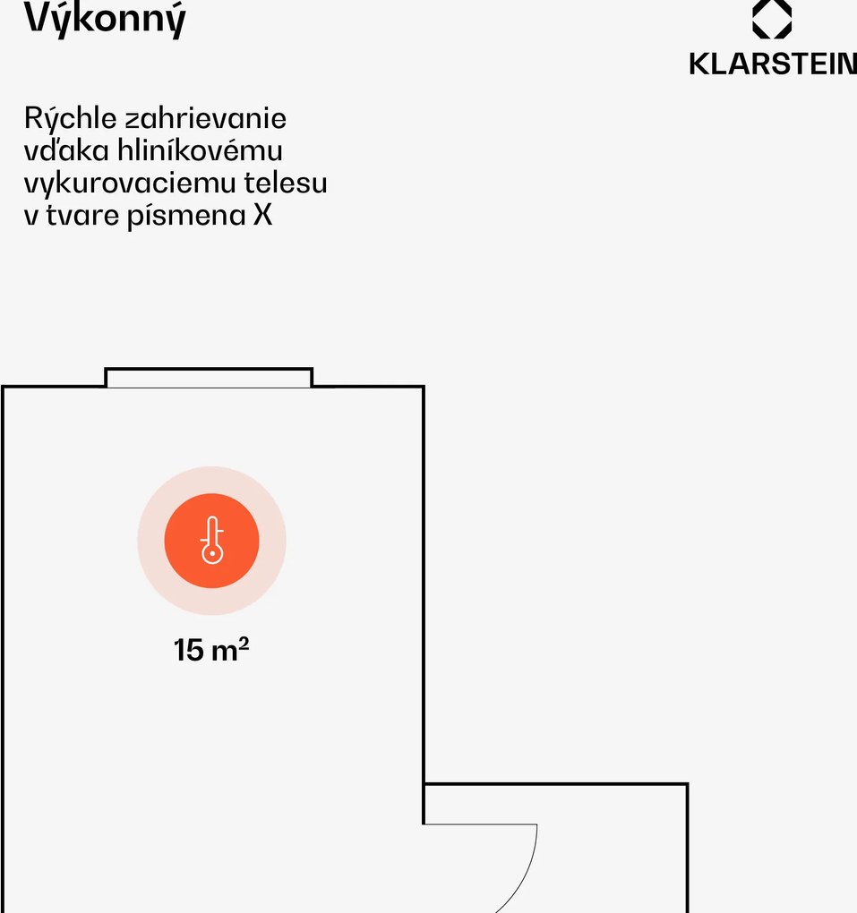 Klarstein Bansin Crystal Smart, konvektor, 1500 W, 5 - 50 °C, ovládanie cez aplikáciu