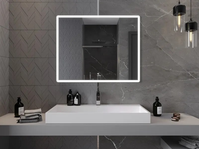 Mexen Navia, LED kúpeľňové zrkadlo s podsvietením 100 x 80 cm, 6000K, ochrana proti zahmlievaniu, 9803-100-080-611-00
