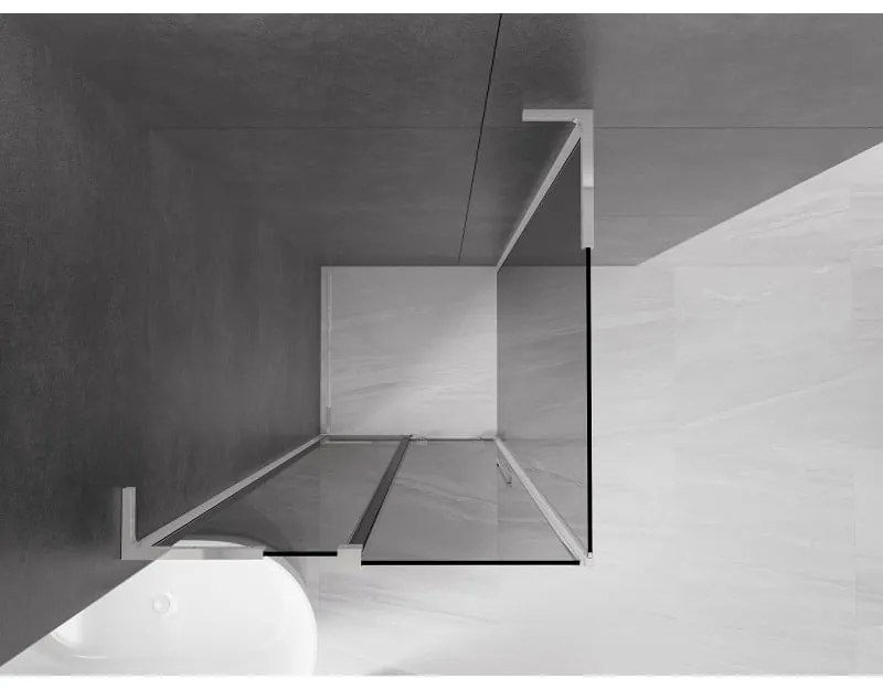 Mexen Velar L, sprchový kút s posuvnými dverami 100 x 100 cm, 8mm šedé sklo, chrómová, 871-100-100-43-01