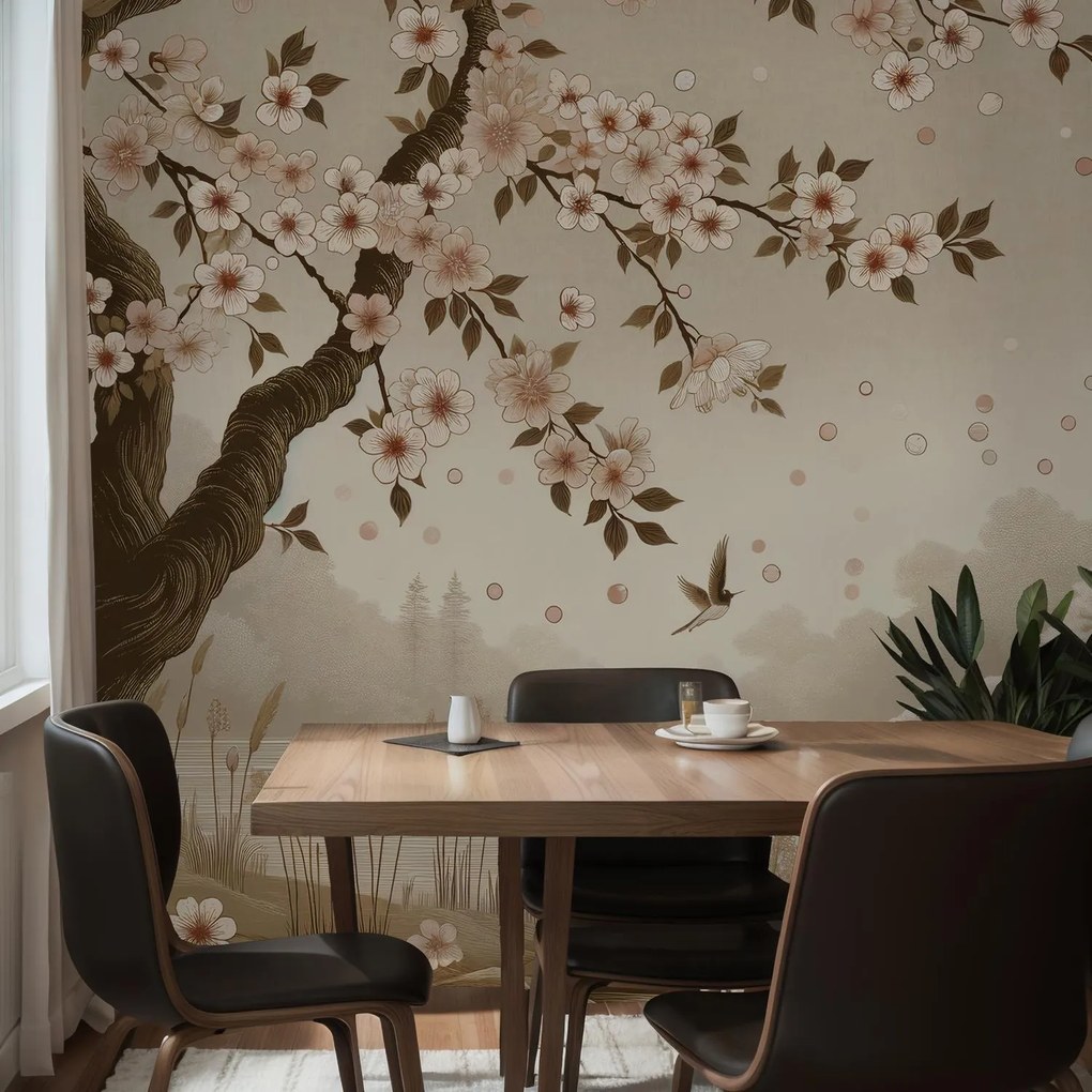 Fototapeta - Sakura pri rieke (147x102 cm)