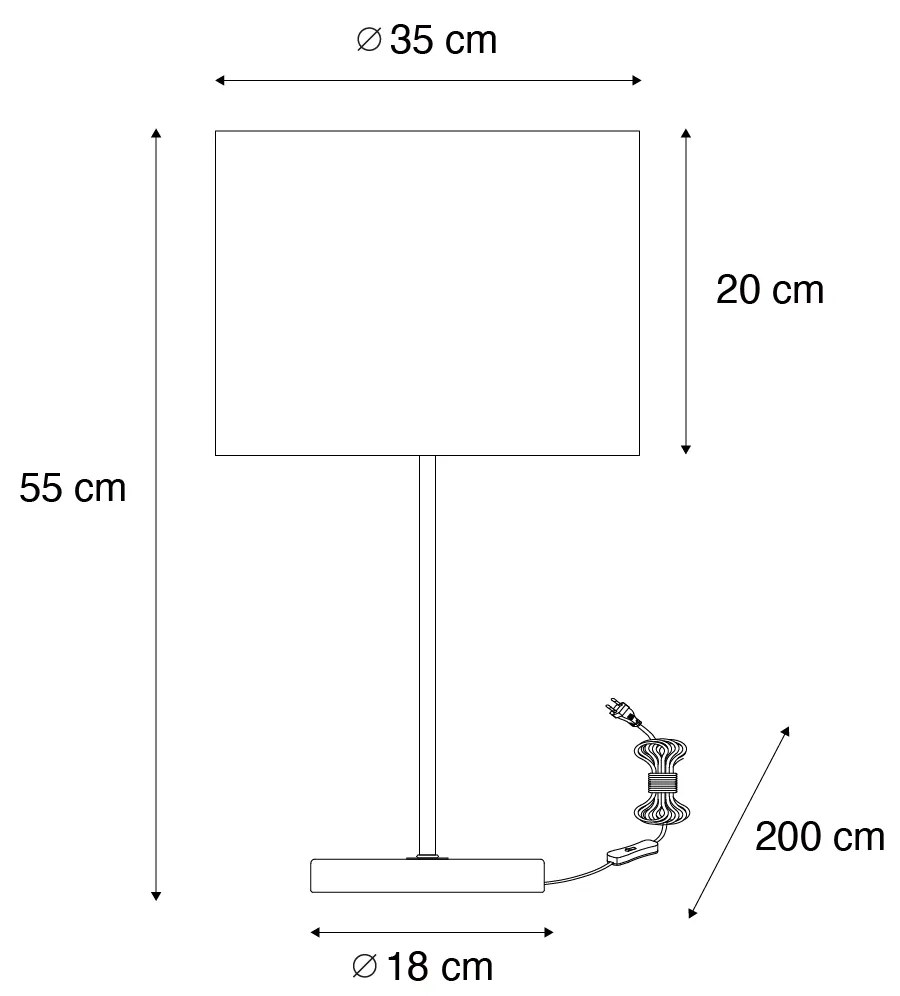 Stolná lampa mosadz s zeleným tienidlom 35 cm - Kaso