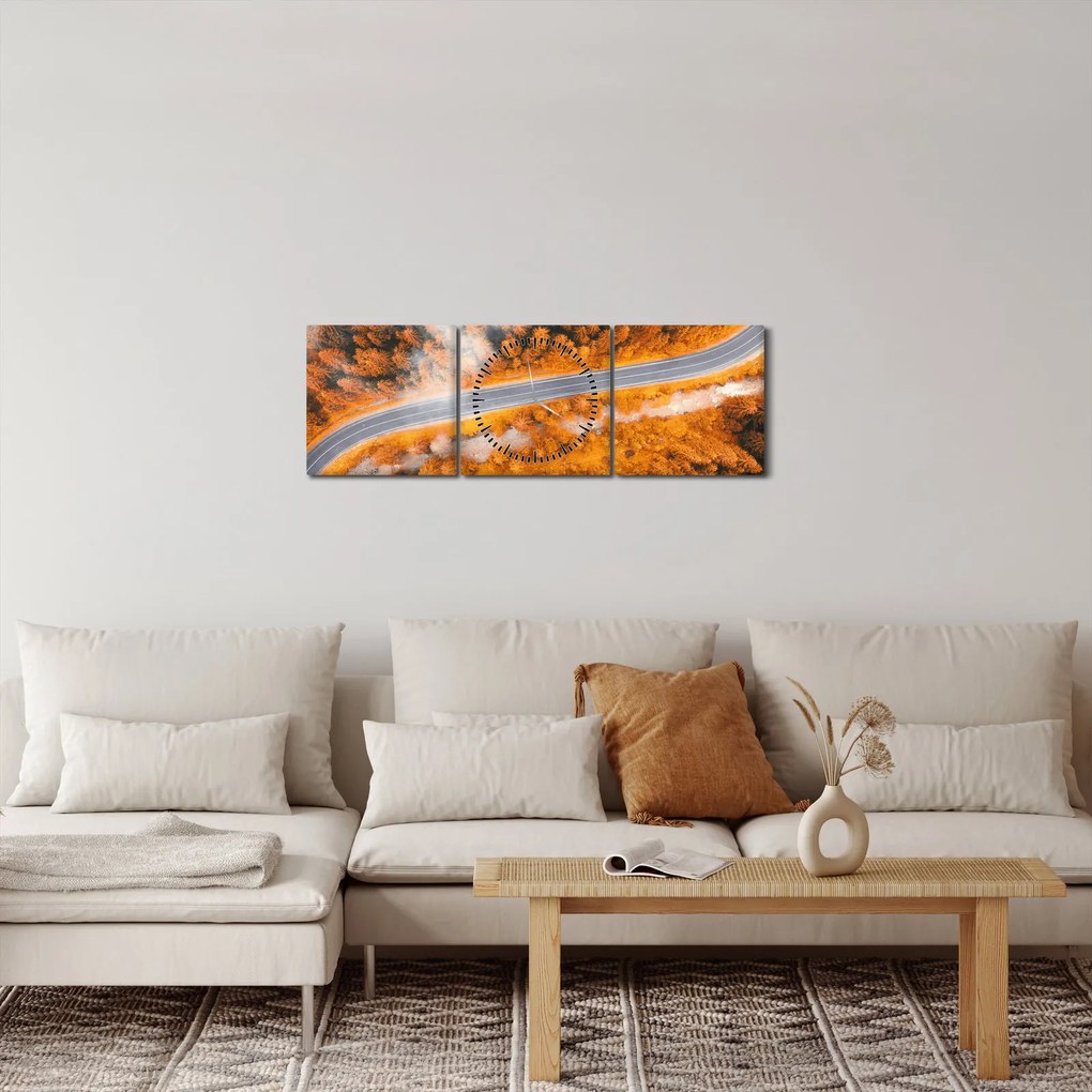 Obraz - Horská cesta (s hodinami) (90x30 cm)