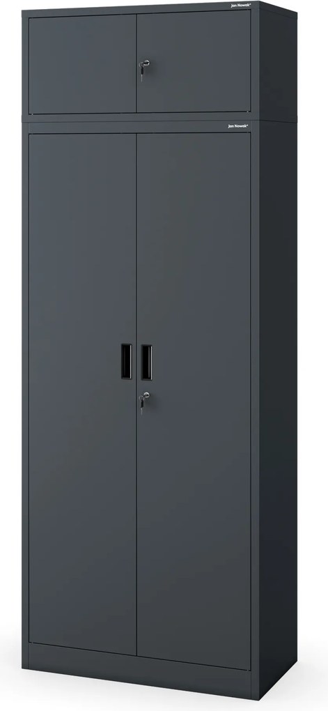 Kovová kancelárska skriňa so 4 policami, antracitová, 1750x800x400 mm: JAN Compact