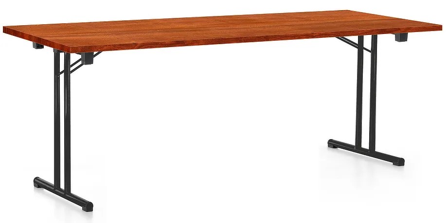 Skladací stôl 200 x 80 cm, čierna podnož, čerešňa
