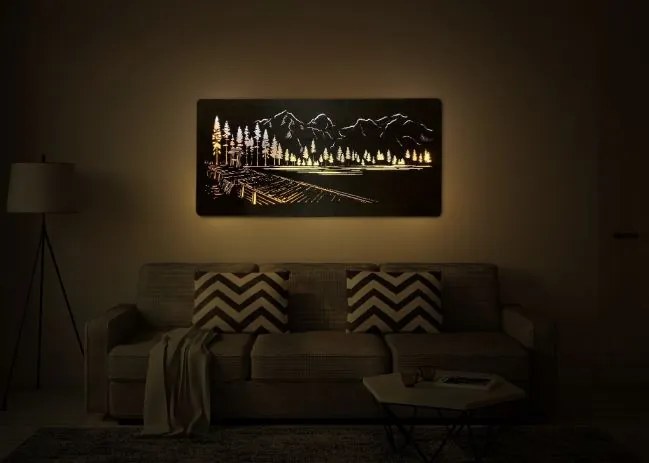 Led obraz hory, les a jazero