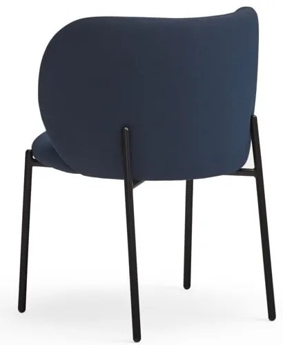 Tmavomodré čalúnené jedálenské kreslá v súprave 2 ks Mogi – Teulat