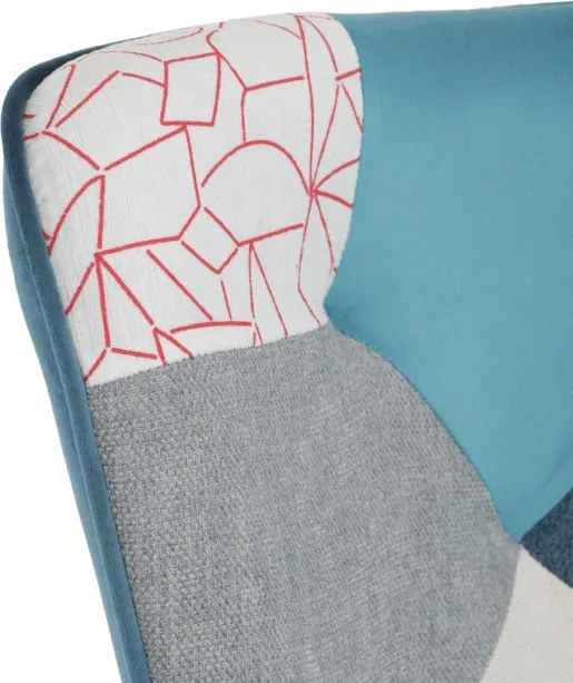 Kreslo patchwork s podnožkou AK-305B PWBL2