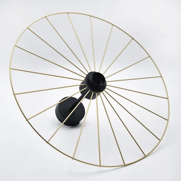 Luster na tyči MONTANA 1xE27/15W/230V pr. 45 cm zlatá/čierna