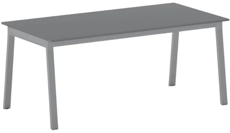 Rokovací kancelársky stôl PRIMO BASIC, 180x90 cm, sivostrieborná podnož, grafit