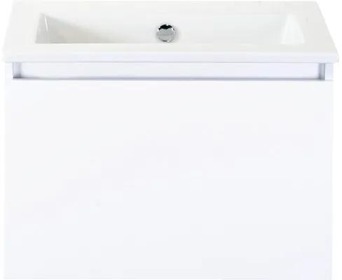 Kúpeľňový nábytkový set Sanox Frozen farba čela biela vysoko lesklá ŠxVxH 61 x 42 x 46 cm s keramickým umývadlom bez otvoru na kohút
