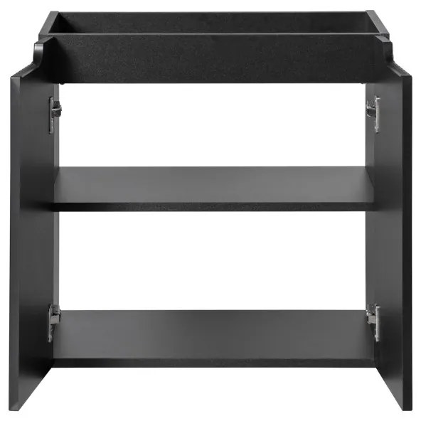 Závěsná skříňka Nova Black II s deskou 50 cm černá/dub evoke