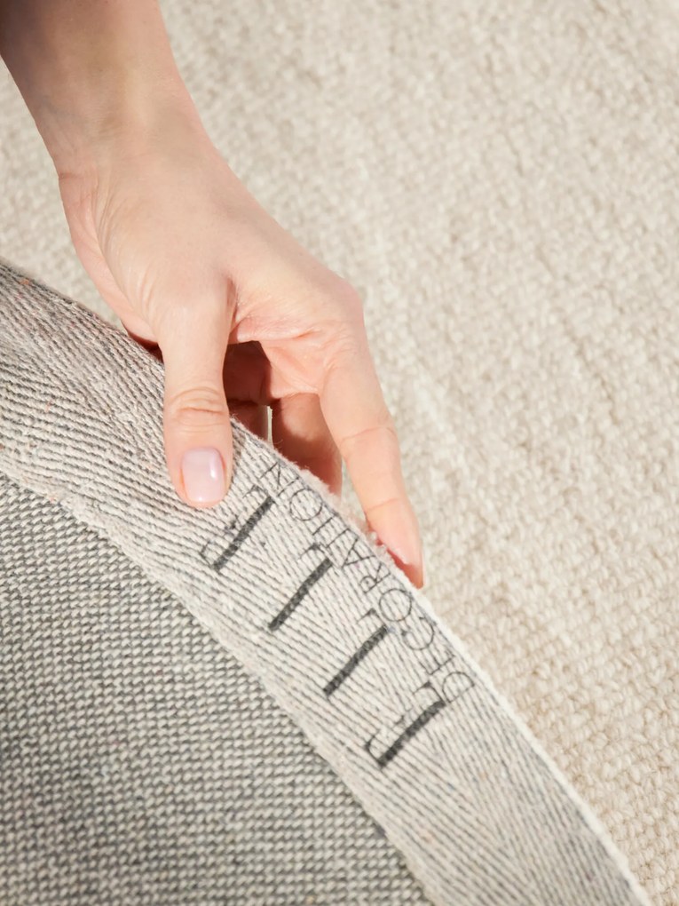 ELLE Decoration, Kusový koberec Puristic Knots 106318 Natural White kruh z kolekcie Elle, 200x200 (priemer) kruh, biela, obývacia izba