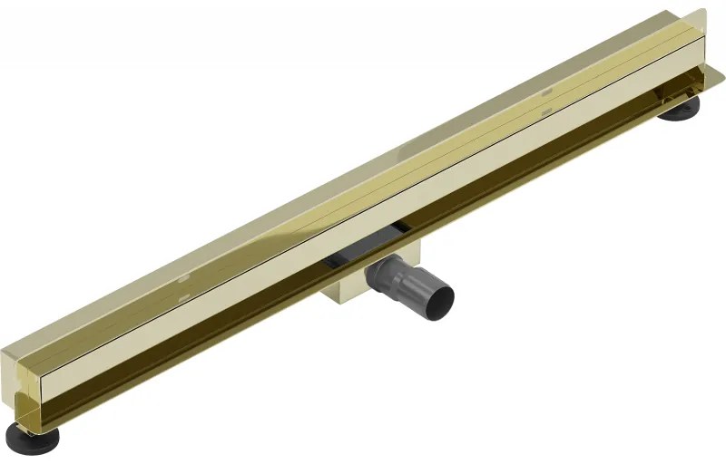 Mexen Flat nerezový sprchový žľab na stenu 100 cm vzor 2v1, zlatá, 1530100