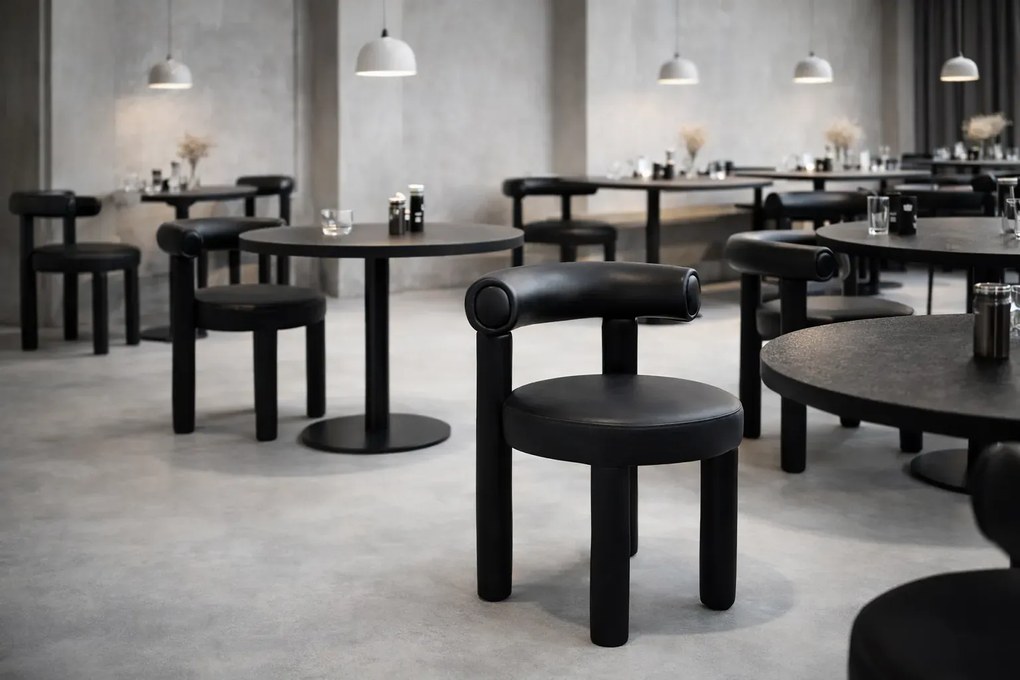 Designová jídelní židle Leith umělá kůže černá