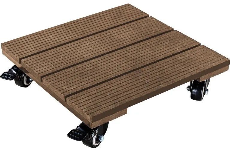 STILISTA pojazdný podstavec na rastliny- štvorec sv. hnedý